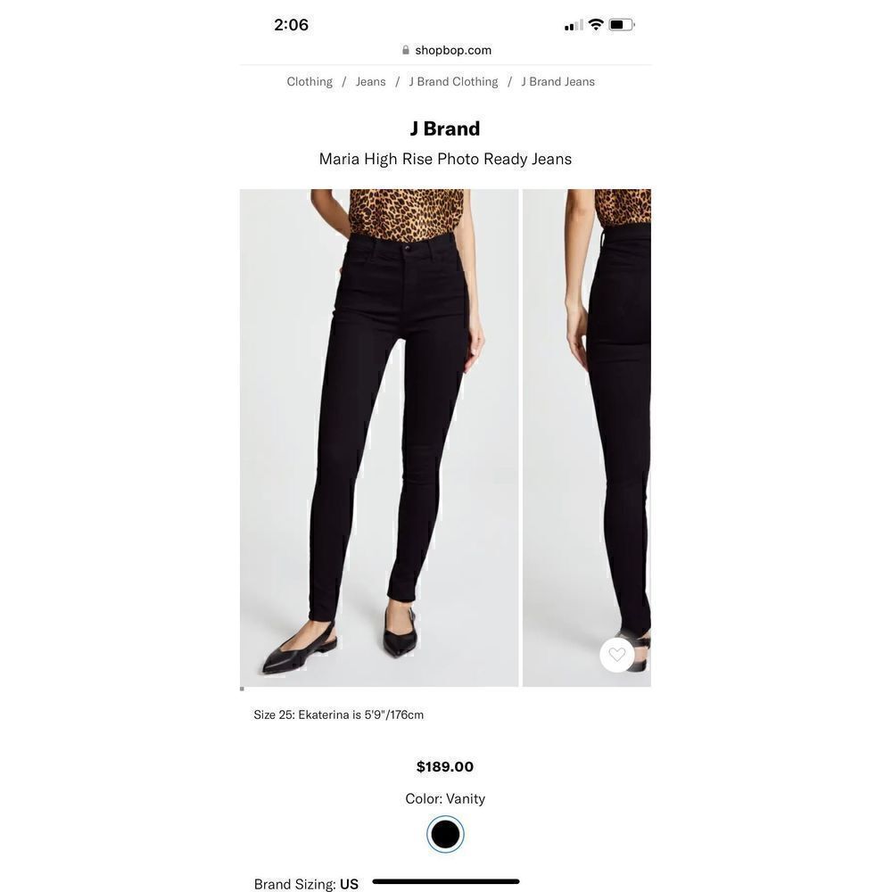 J Brand Maria High Rise Photo Ready Jeans 27